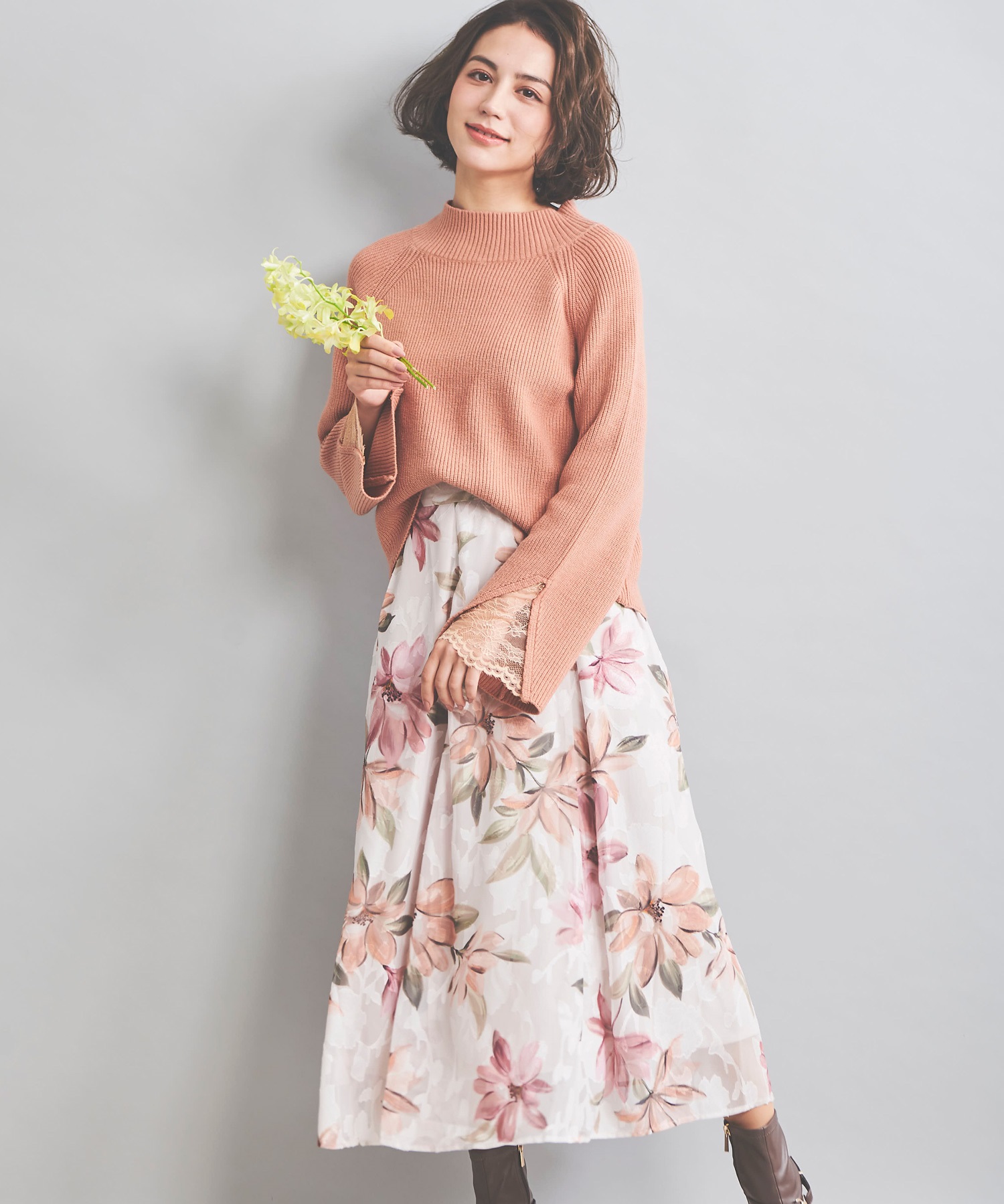 カットジャガード花柄スカート | フレアスカート | Noela OFFICIAL WEB 
