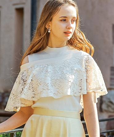 アシメレースフリルニット | ニット | Noela OFFICIAL WEB STORE