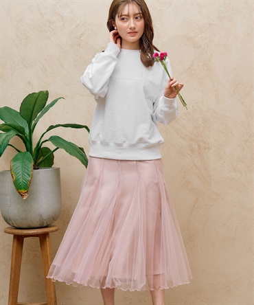 裾メローチュールスカート(32ピンク-フリー)