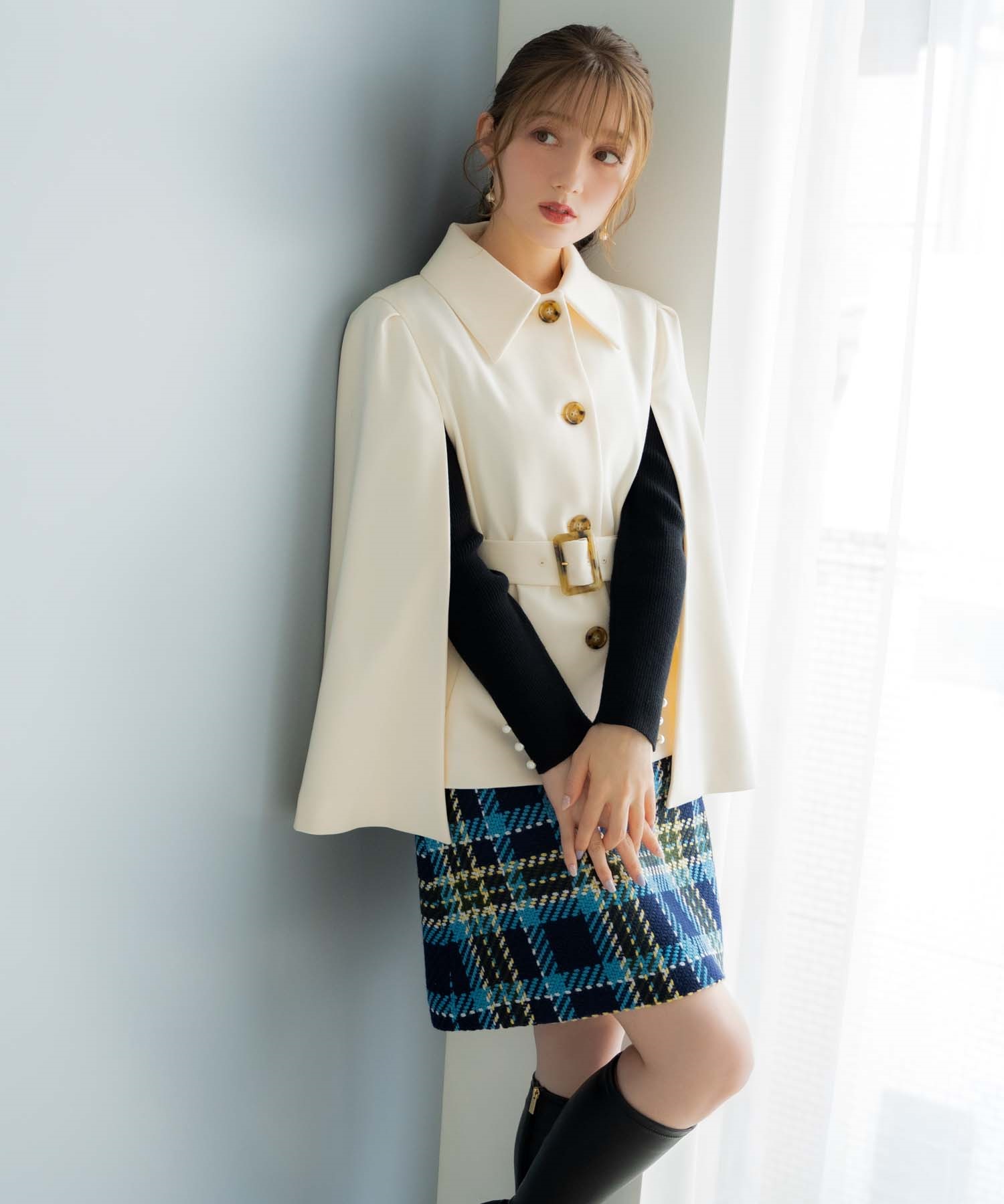 ロービングチェック柄ミニスカート | タイトスカート | NOELA