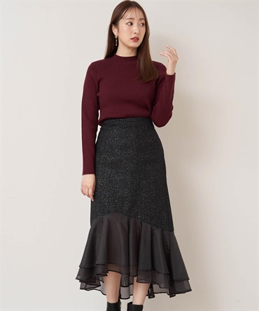 裾ボリュームフィッシュテールスカート(00ブラック-Ｍ)