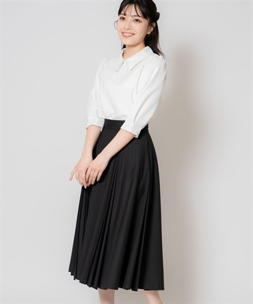 【予約】プリーツ切替スカート(00ブラック-Ｓ-3月中旬ごろのお届け)