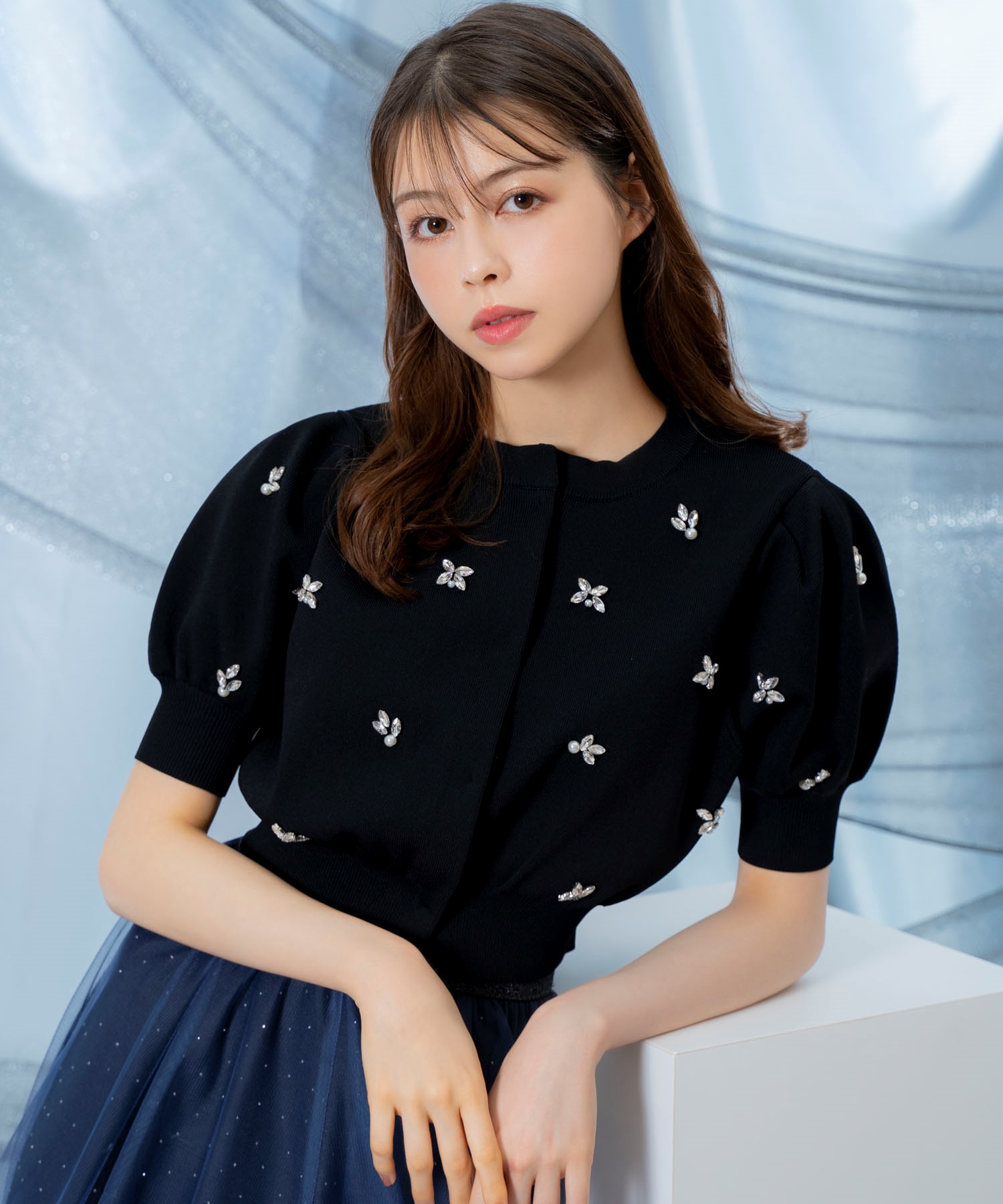 ビジューニット(00ブラック-フリー)