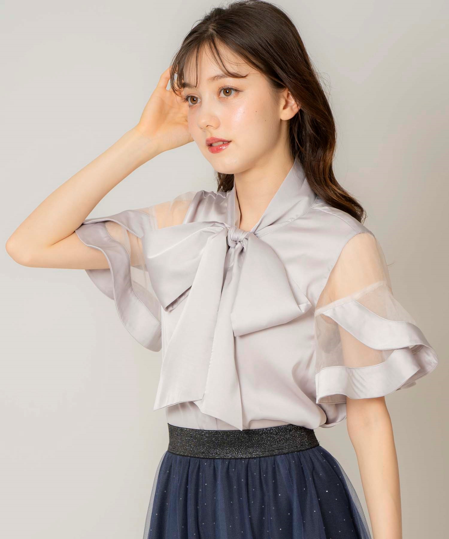 【全品送料無料】 | リボンブラウス シャツ・ブラウス STORE WEB OFFICIAL Noela | シャツ/ブラウス(半袖/袖なし)
