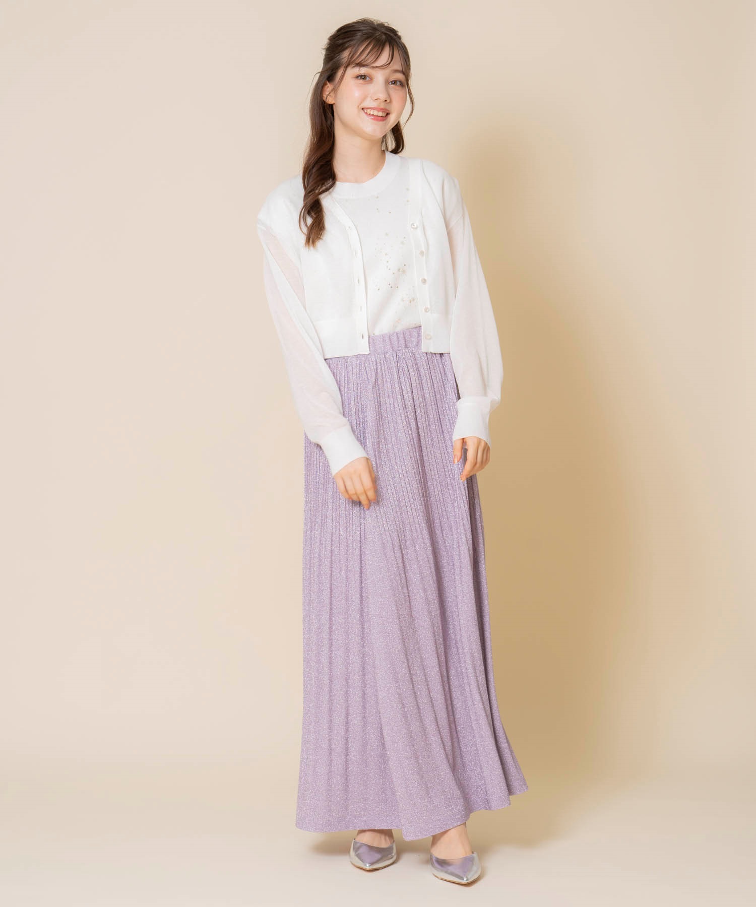ラメプリーツスカート | フレアスカート | Noela OFFICIAL WEB STORE ラメプリーツスカート | フレアスカート | Noela OFFICIAL WEB STORE