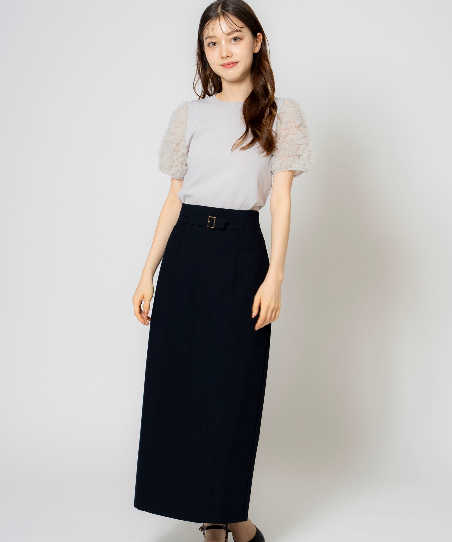 ナローバックルスカート(70ネイビー-Ｓ)