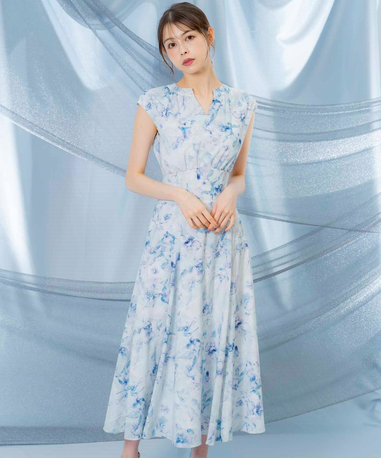 ぼかしフラワーワンピース | ロングワンピース | Noela OFFICIAL ぼかしフラワーワンピース | ロングワンピース | Noela OFFICIAL