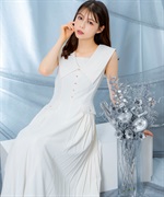専用☆ノエラ　ビックカラーサイドプリーツワンピース　ベージュ　近年 ノエラ Noela 【WEB限定カラーあり】ビックカラーサイドプリーツ