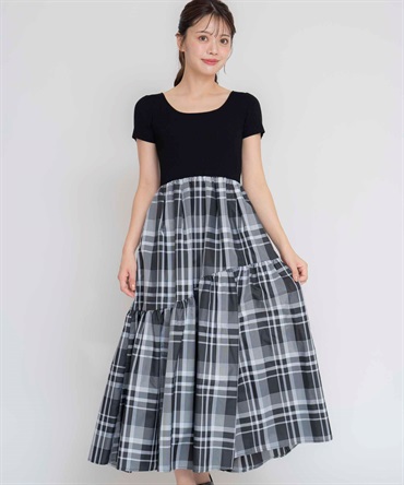 タフタドッキングニットワンピース | ニットワンピース | Noela タフタドッキングニットワンピース | ニットワンピース | Noela