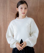 ノエラ Noela レタリング刺繍ニット （ホワイト） ノエラ Noela レタリング刺繍ニット （ホワイト） -靴