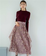 【時間指定不可】 フラワー刺繍チュールスカート Noela | フレアスカート | スカート