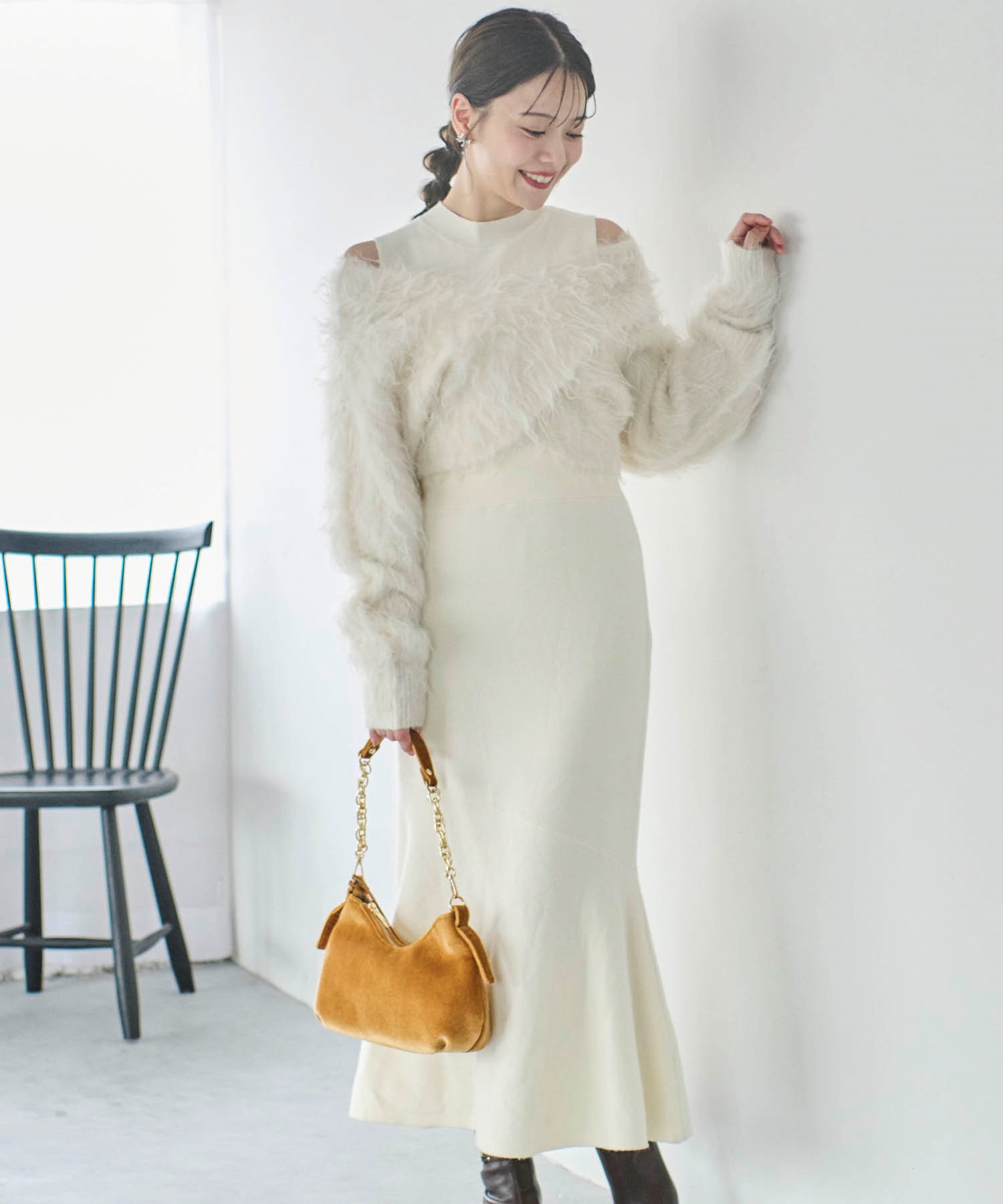 シャギーボレロニットワンピセット | ニットワンピース | Noela シャギーボレロニットワンピセット | ニットワンピース | Noela