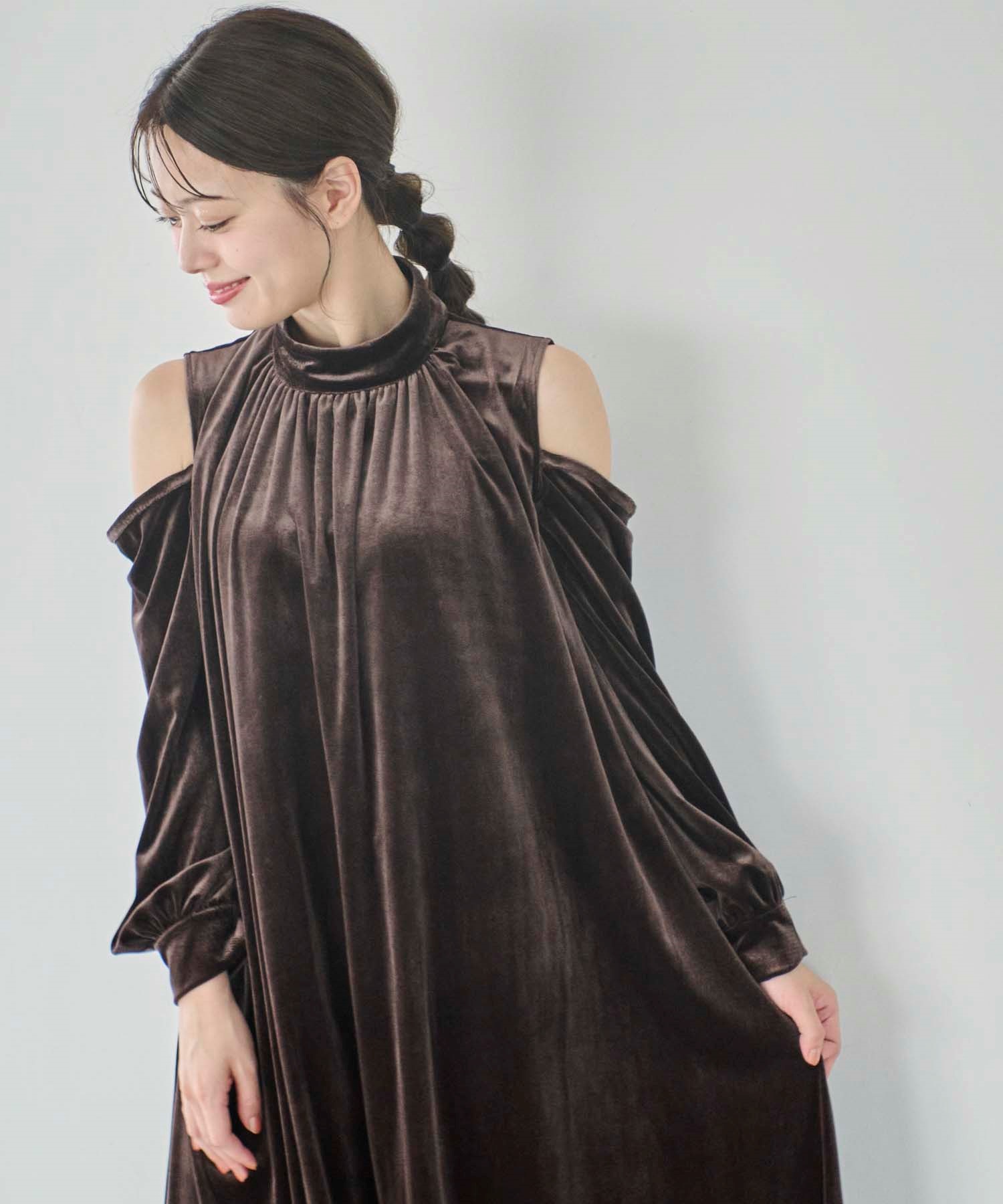 【WEB限定】ベロアワンピース(81チャ-Ｓ)