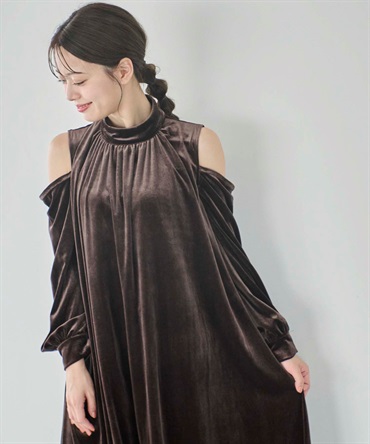 【WEB限定】ベロアワンピース(81チャ-Ｓ)