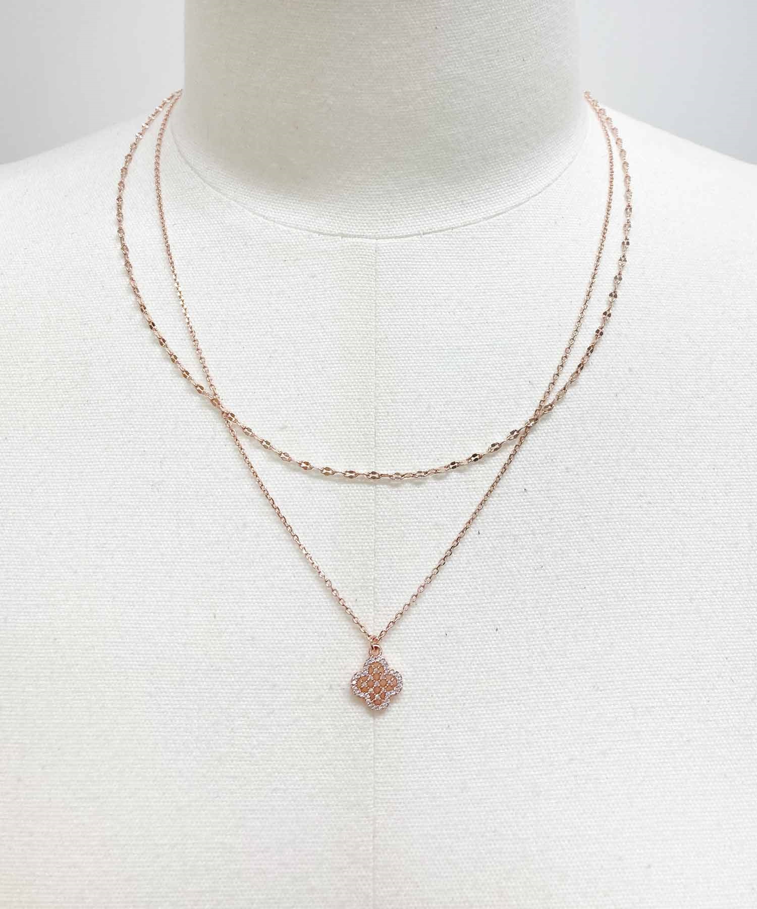フラワーモチーフレイヤードネックレス | ネックレス | Noela フラワーモチーフレイヤードネックレス | ネックレス | Noela