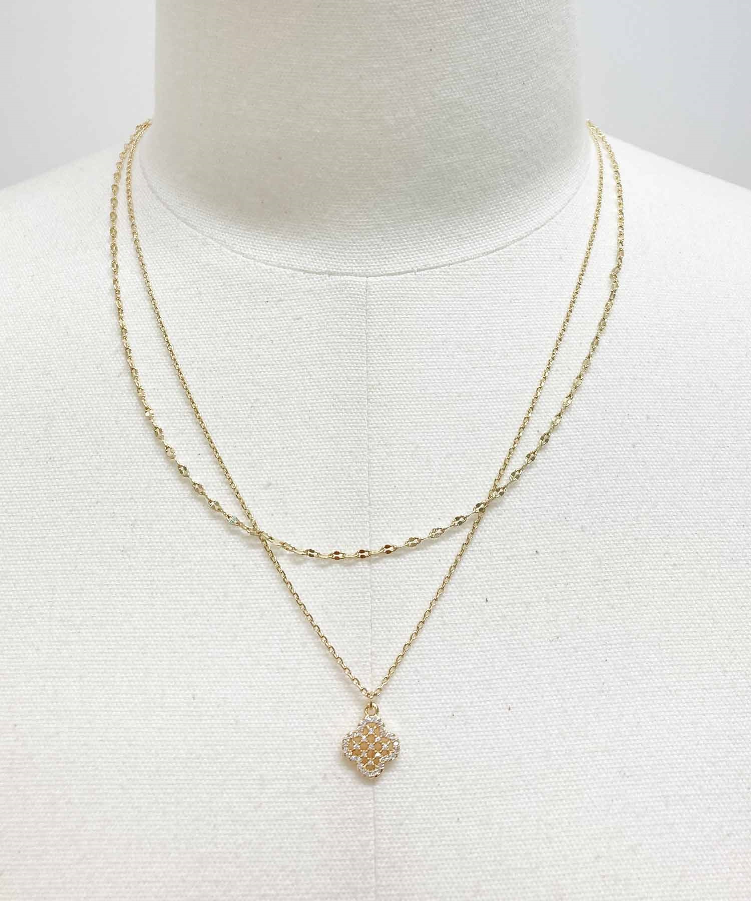 フラワーモチーフレイヤードネックレス | ネックレス | Noela フラワーモチーフレイヤードネックレス | ネックレス | Noela