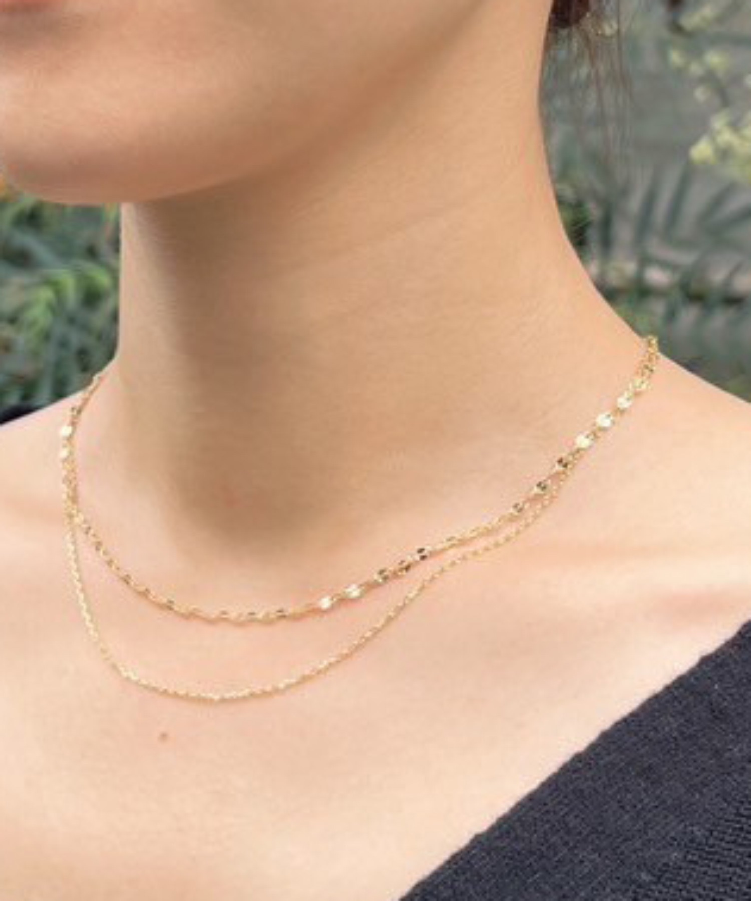 二連チェーンネックレス