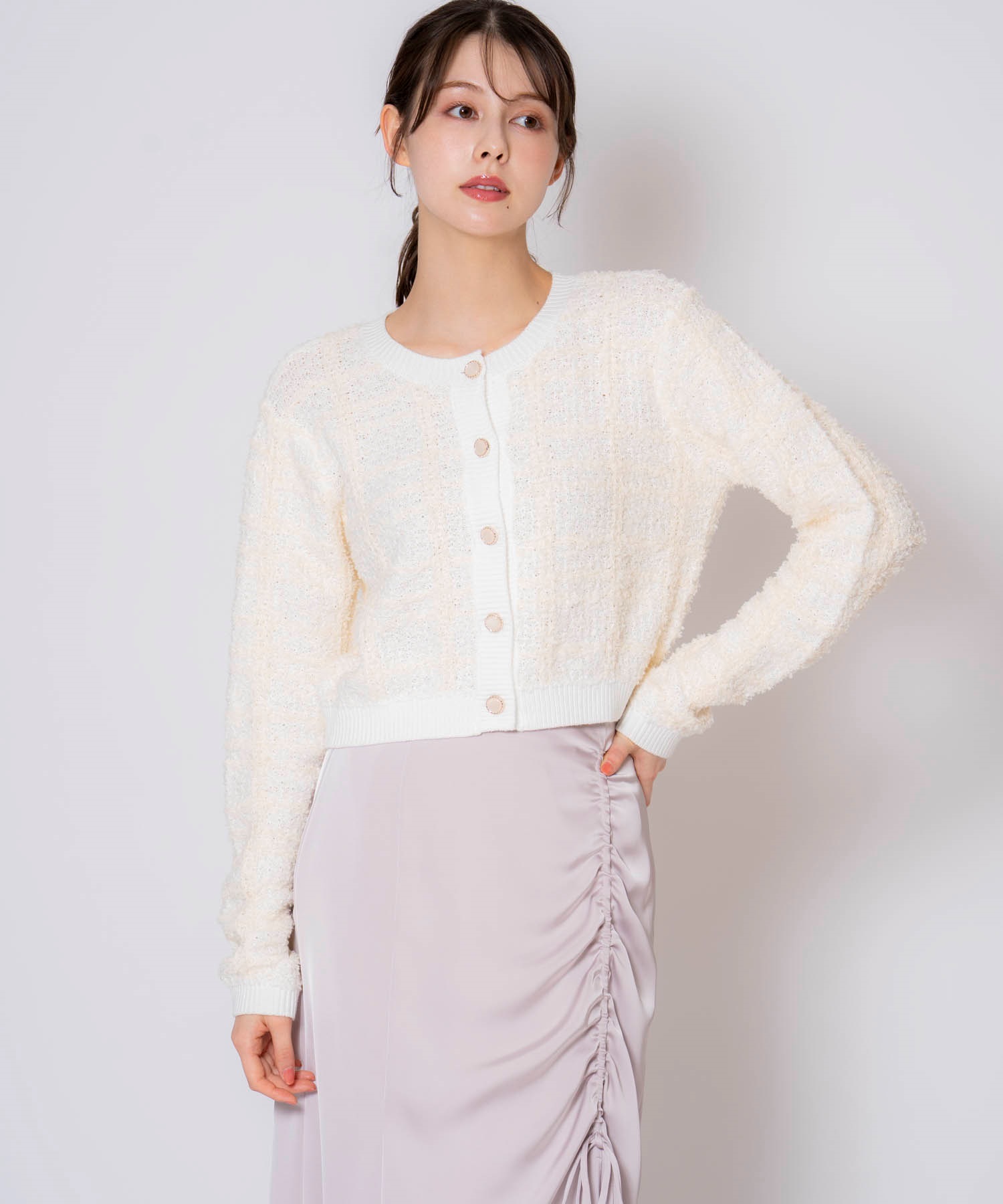 ツイードニットカーデ | ニット | Noela OFFICIAL WEB STORE ツイードニットカーデ | ニット | Noela OFFICIAL WEB STORE
