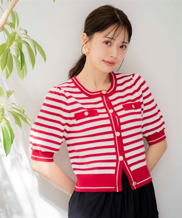 マリンボーダーニット(30レッド-フリー)