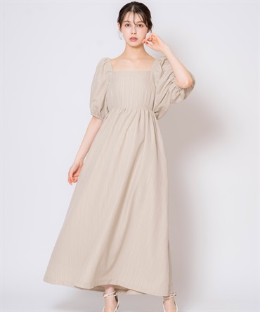 【予約】バックリボンマキシワンピ(82ベージュ-Ｓ-6月下旬ごろのお届け)