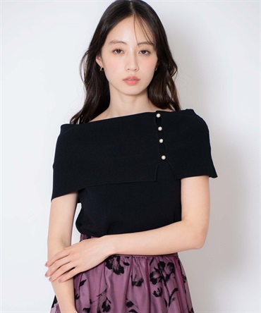 【予約】２ＷＡＹオフショルニット(00ブラック-フリー-8月下旬ごろのお届け)