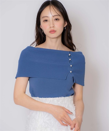 【予約】２ＷＡＹオフショルニット(71ブルー-フリー-8月下旬ごろのお届け)