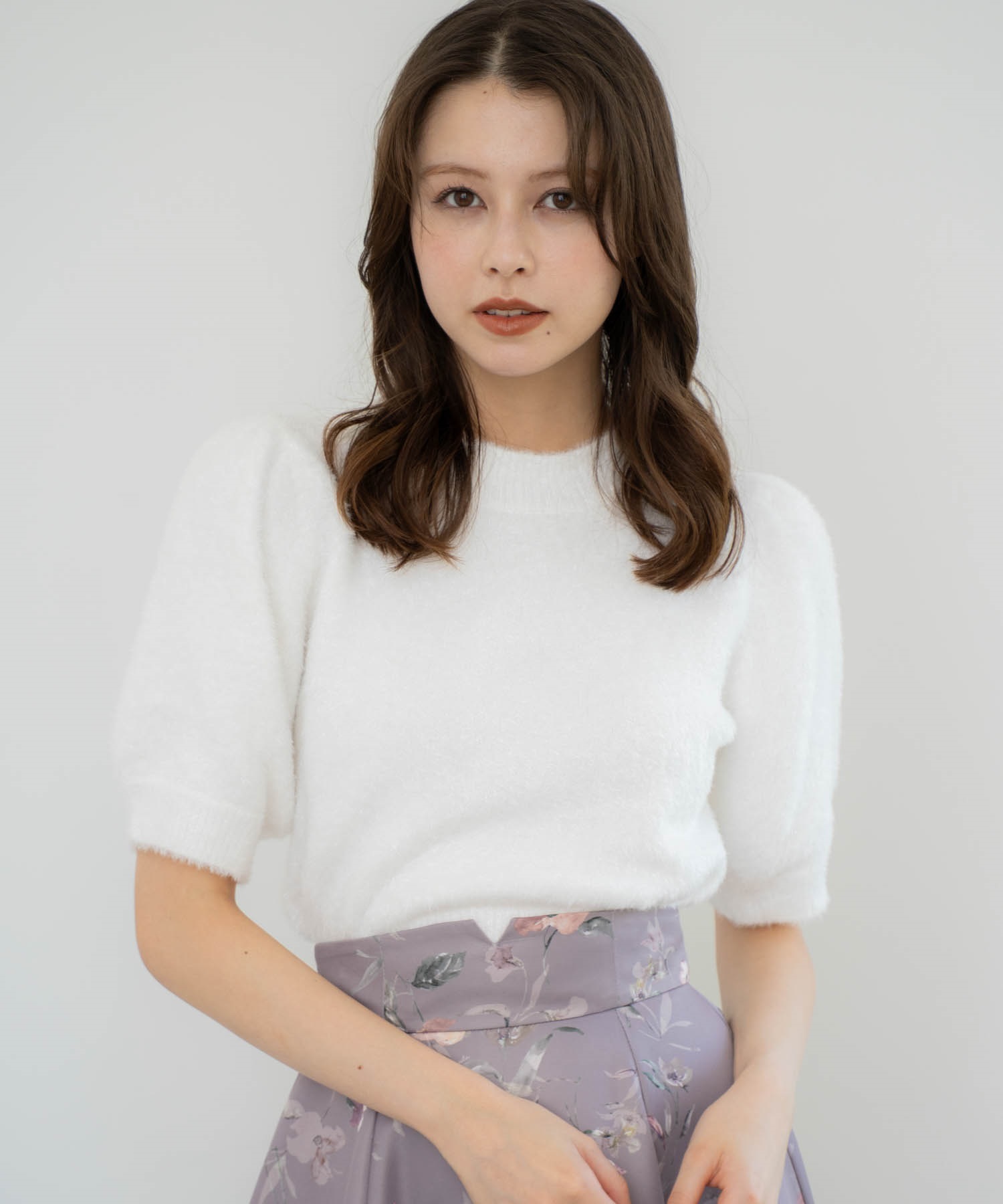 【予約】【WEB限定カラーあり】ラメシャギーニット