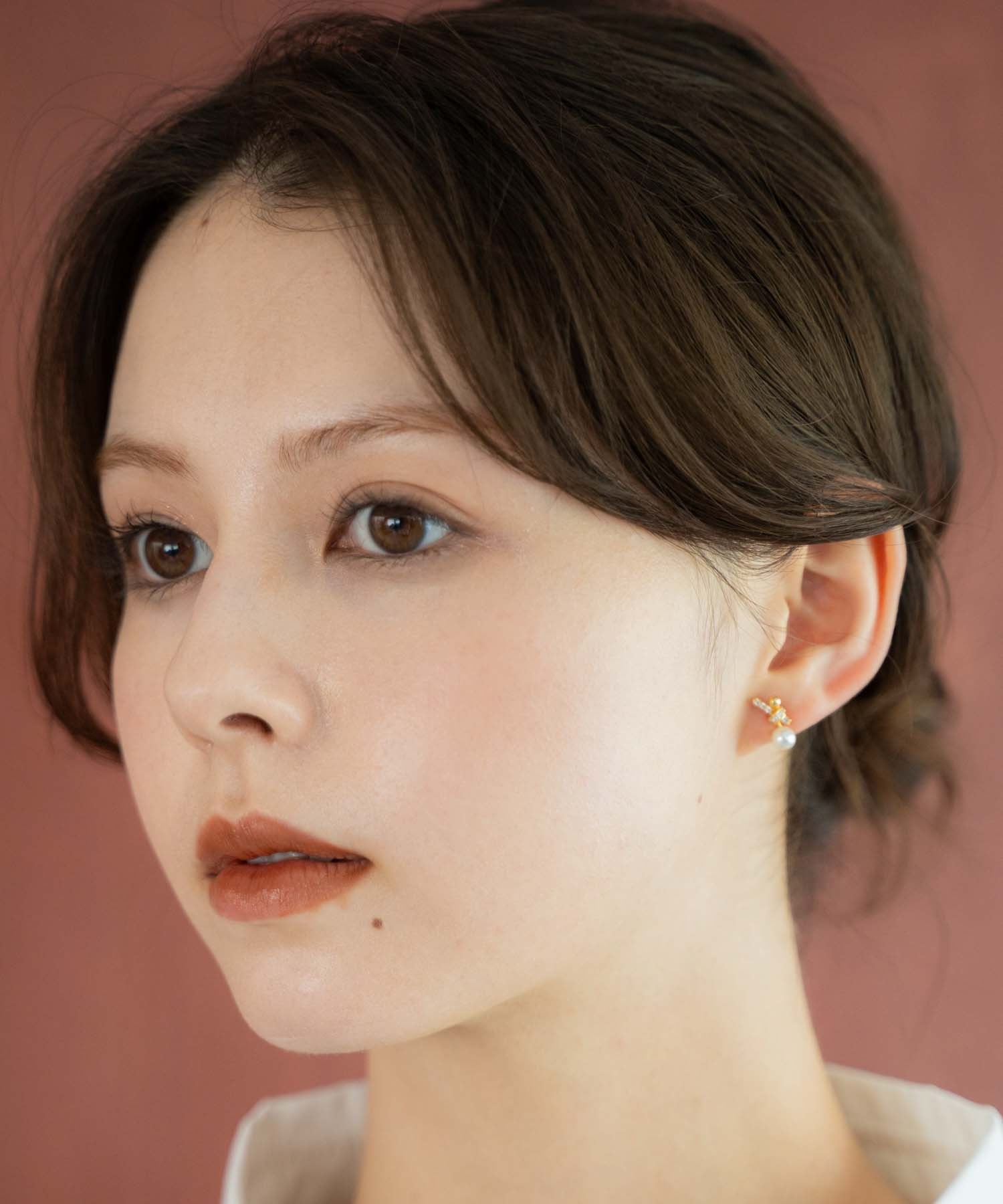 【予約】パールノットピアス(50ゴールド-フリー)