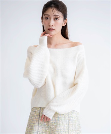 【予約】２ＷＡＹオフショルニット(01オフホワイト-フリー-11月下旬ごろのお届け)