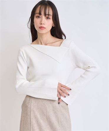 ベルスリーブリブニット(01オフホワイト-フリー)
