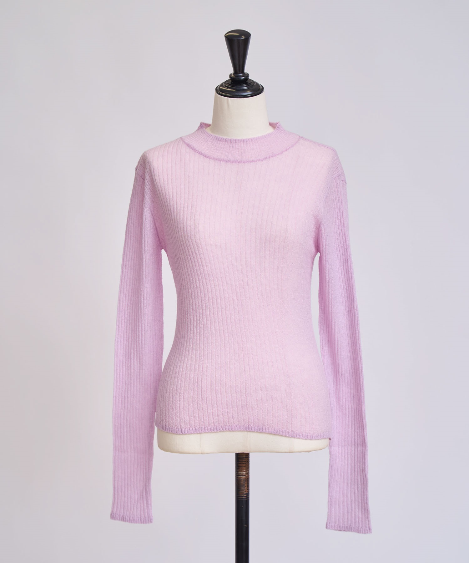 【予約】モヘア混シアーリブニット(32ピンク-フリー-11月下旬ごろのお届け)