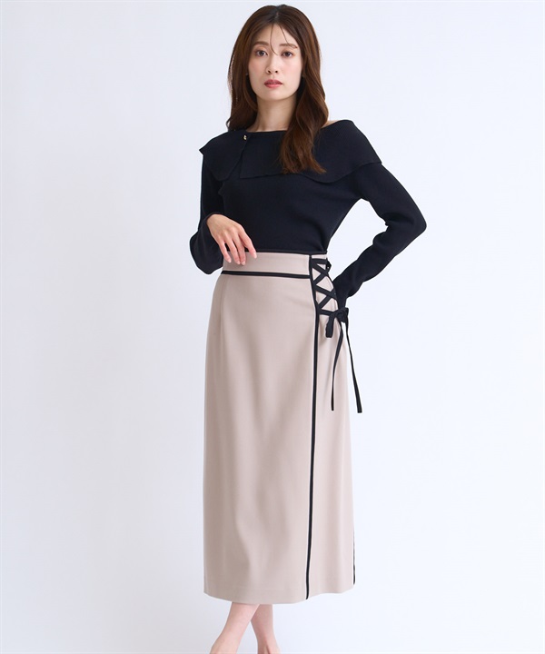 サイドレースアップリボンスカート