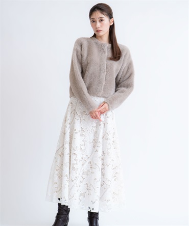 【予約】【SSサイズあり】レースレイヤードトルネードスカート(01オフホワイト-Ｍ-11月下旬ごろのお届け)