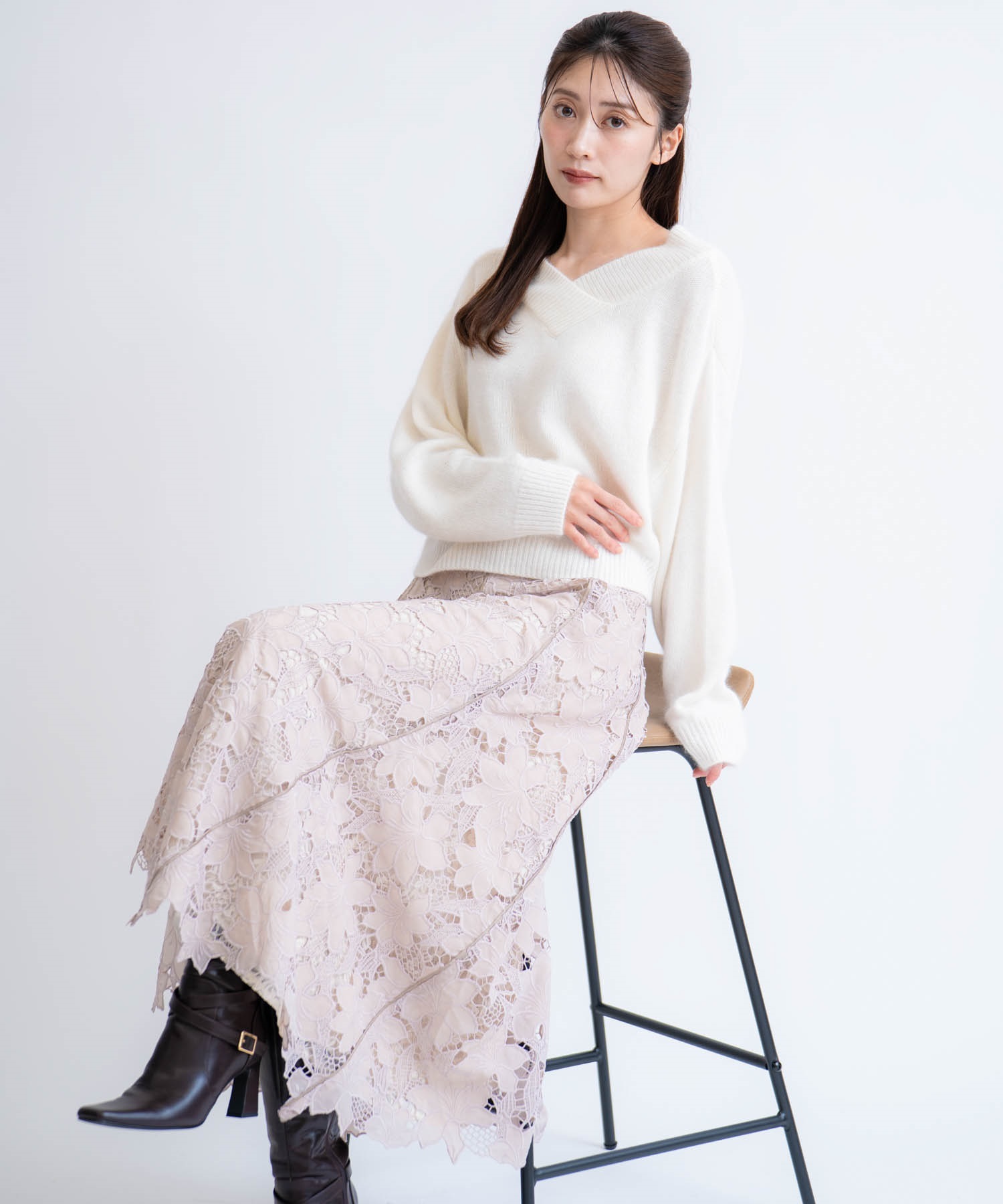 【予約】【SSサイズあり】レースレイヤードトルネードスカート(32ピンク-ＳＳ-11月下旬ごろのお届け)