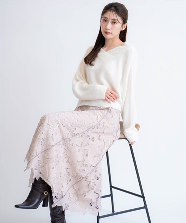 【予約】【SSサイズあり】レースレイヤードトルネードスカート