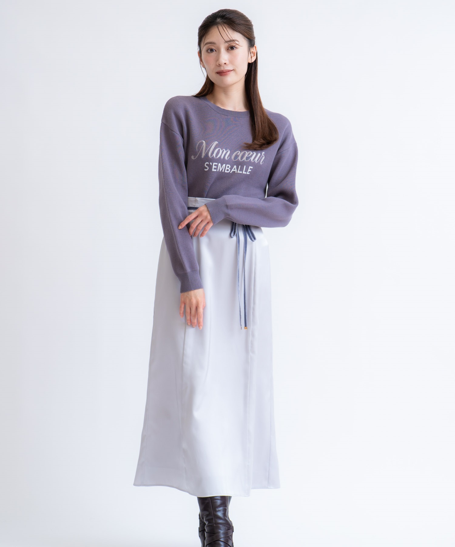 【予約】アソートサテンナロースカート(11グレー-Ｓ-11月下旬ごろのお届け)