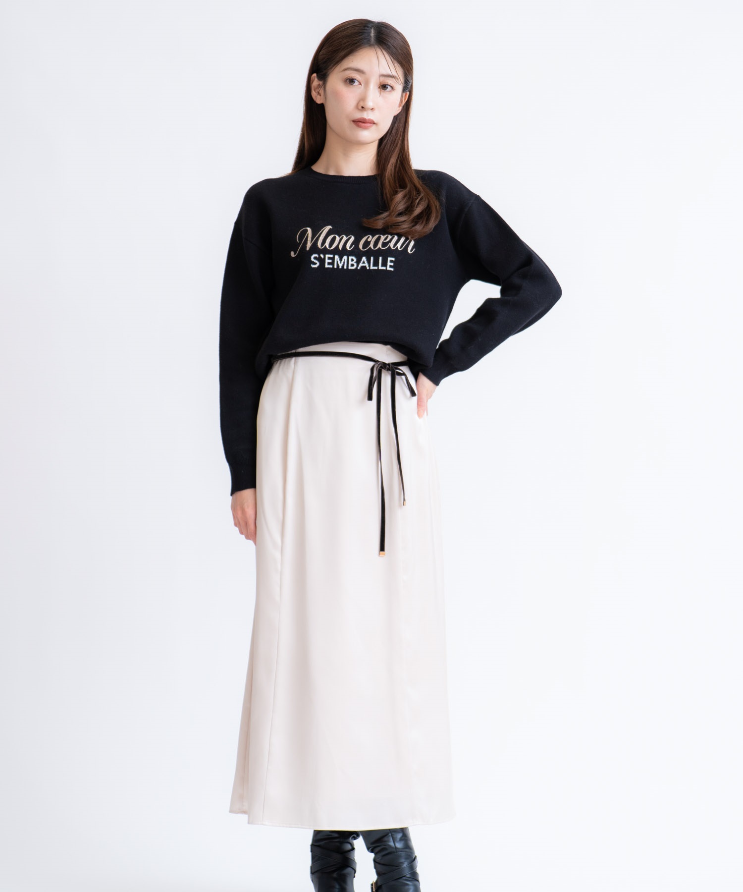 【予約】アソートサテンナロースカート(82ベージュ-Ｓ-11月下旬ごろのお届け)