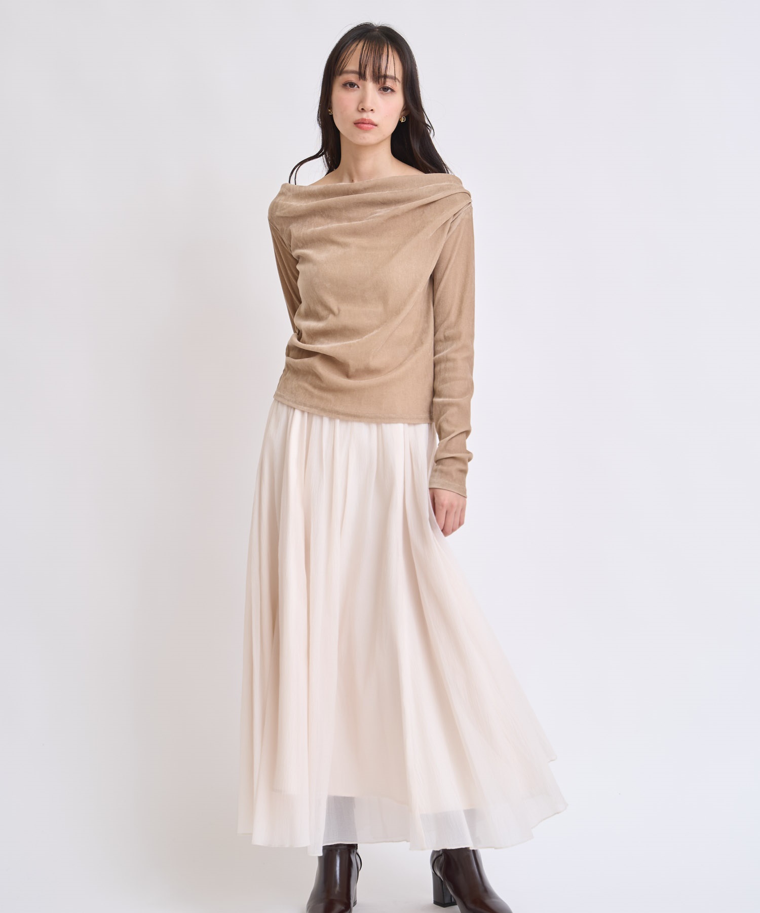 【予約】メローフリルシアースカート(01オフホワイト-Ｓ-11月下旬ごろのお届け)