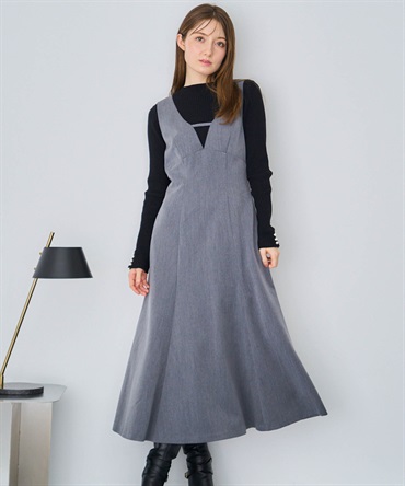 【予約】デザインネックジャンスカ(10チャコールグレー-Ｍ-11月下旬ごろのお届け)