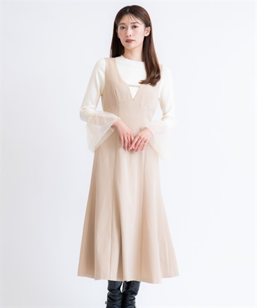 【予約】デザインネックジャンスカ(82ベージュ-Ｓ-11月下旬ごろのお届け)