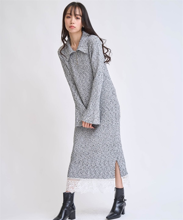 【予約】レーストリムポロニットワンピース