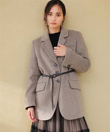 【予約】ベルトセットウール混ジャコット