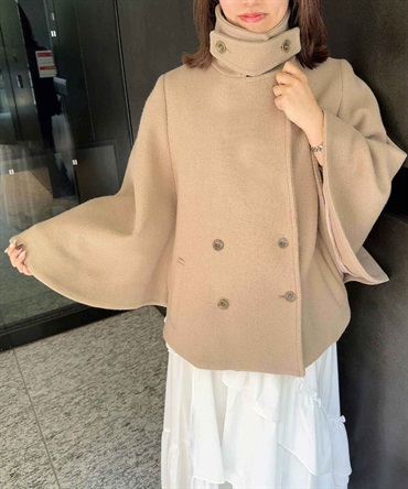 【予約】ケープミドルウールコート