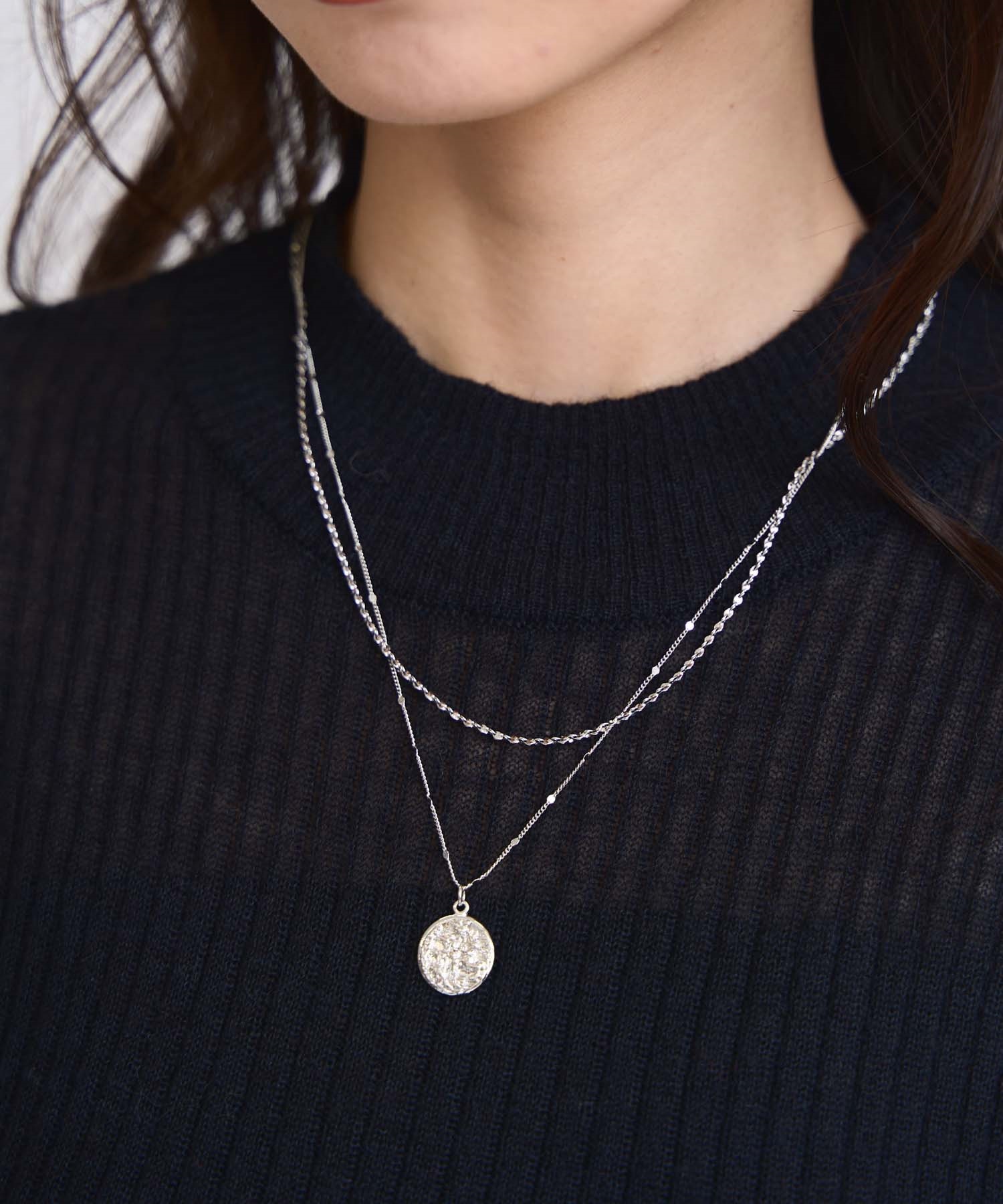 【予約】２連コインネックレス(13シルバー-フリー-11月下旬ごろのお届け)