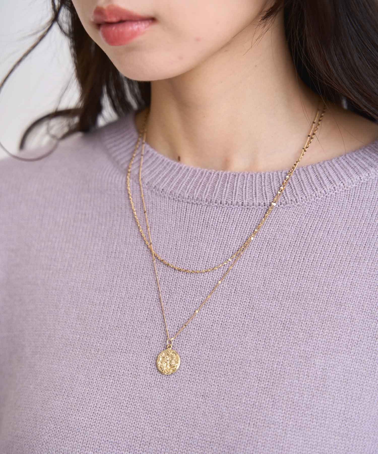 【予約】２連コインネックレス(50ゴールド-フリー-11月下旬ごろのお届け)