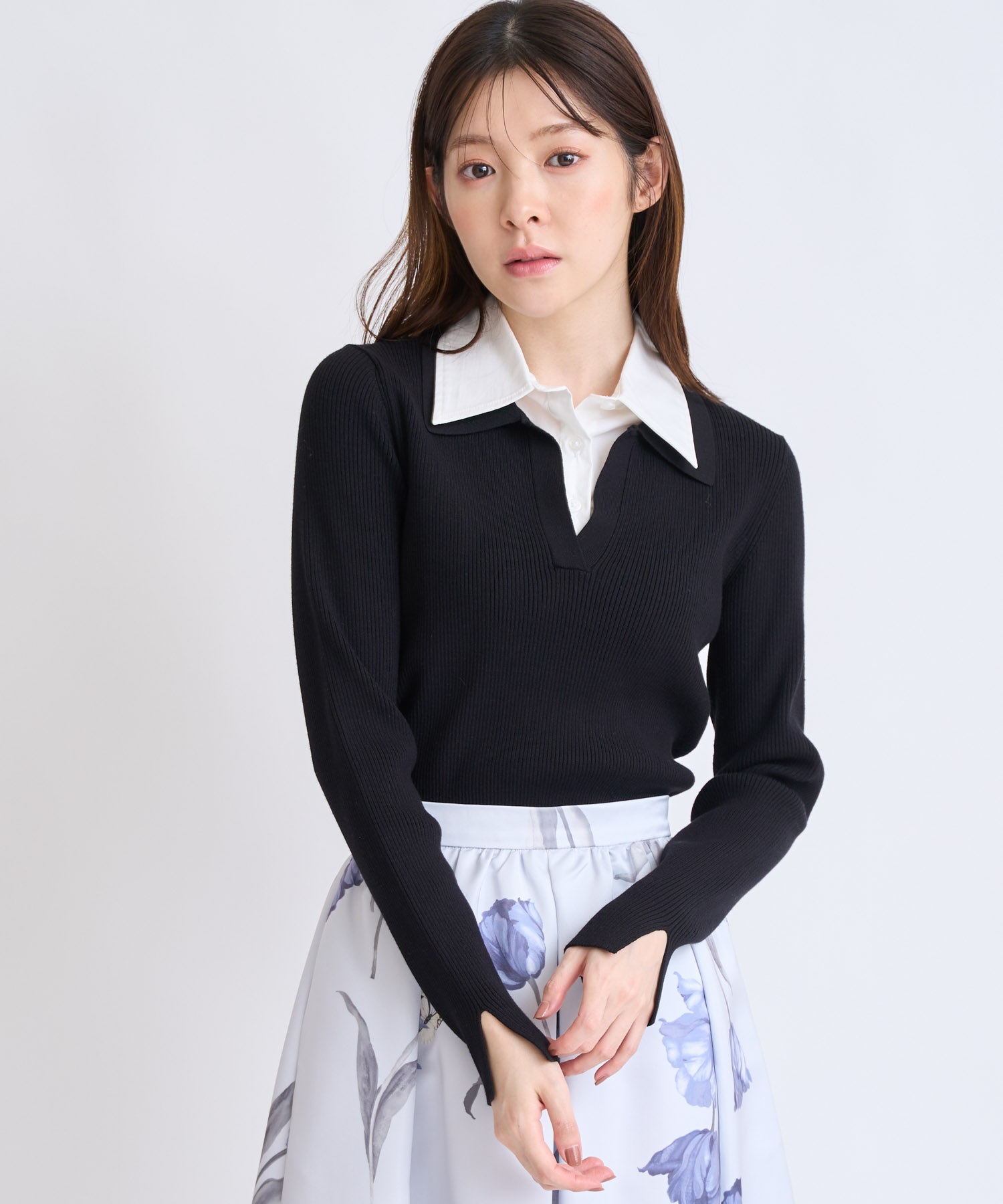 【予約】ダブルカラードッキングニット(00ブラック-フリー-1月中旬ごろのお届け)