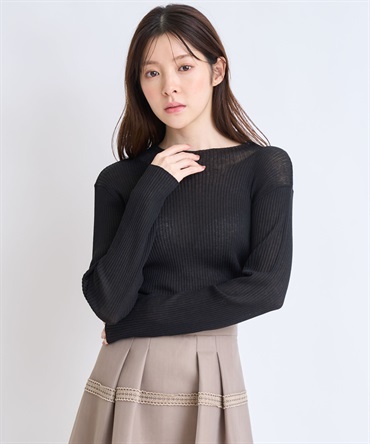 【予約】シアーハイネックニット(00ブラック-フリー-2月下旬ごろのお届け)