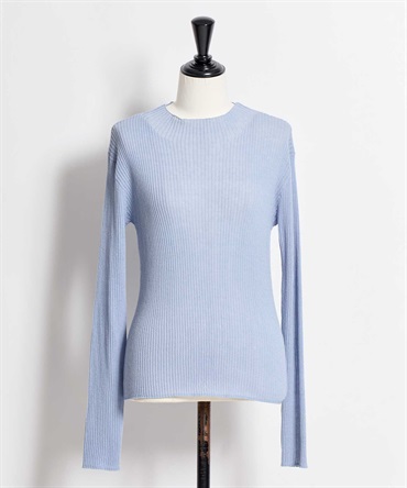 【予約】シアーハイネックニット(71ブルー-フリー-2月下旬ごろのお届け)