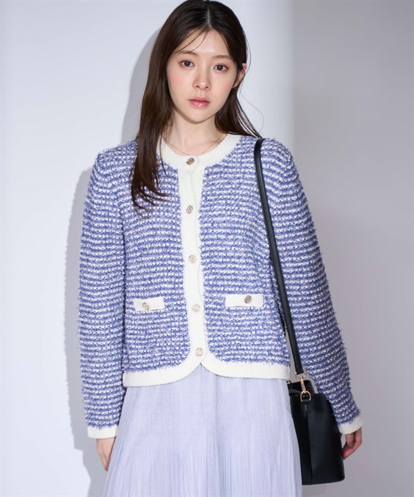 ツイードニットカーディガン