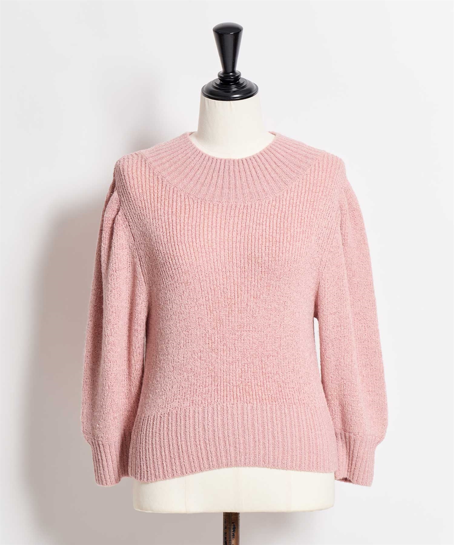 【予約】パフスリーブラメニット(32ピンク-フリー-2月下旬ごろのお届け)